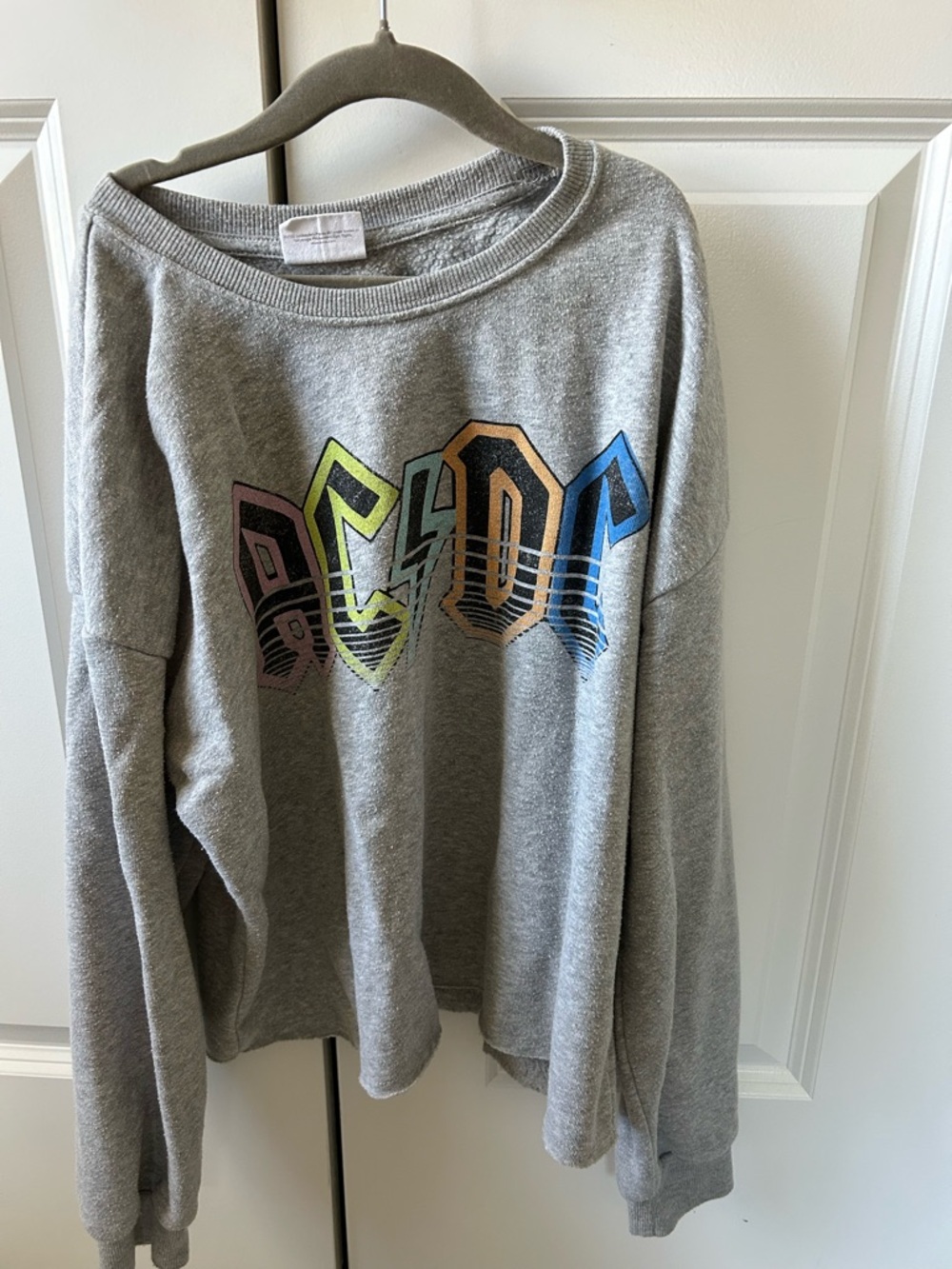 AC/DC Kids Gray Sweatshirt with Rainbow Logo
